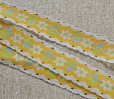 VTG 60s 70s Floral Trim Ribbon West Germany Daisy Sewing Craft Yellow Pastel 5yd Daisies