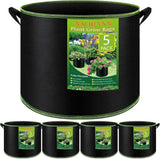 7 Gallon Grow Bags 5 Pack Heavy Duty Nonwoven Fabric for Gardening Plants Garden Plants