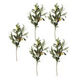 5 Pcs Artificial Tall Olive Branch Fake Green Plants Branches Green Plant