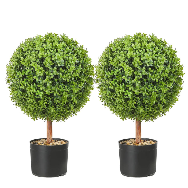 VEVOR 2' Artificial Topiary Tree Faux Plant w/ Replaceable Leaves Home Decor Green Plant