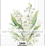 (2444) TWO Paper LUNCHEON Decoupage Art Craft Napkins  LILY of the VALLEY FLOWER Lily