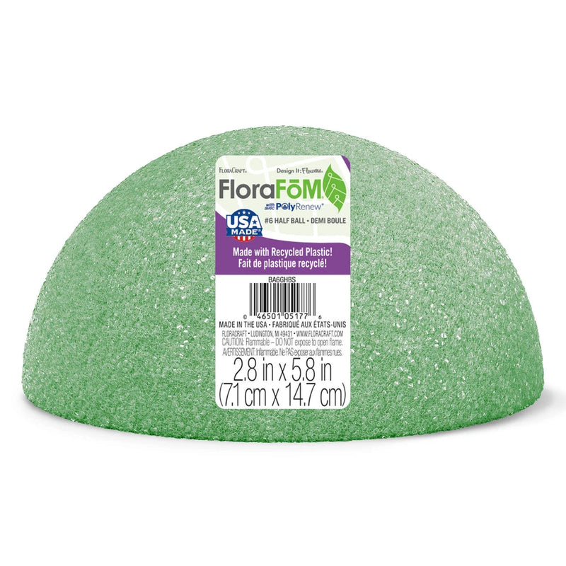 2.8 x 5.8 Green Artificial Plant FloraF M Half Ball for Floral Displays Green Plant