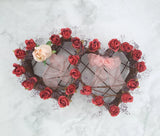 Handmade Connected Willow Hearts Flower Arrangement w/ Silk & Dried Flowers Dried Flower