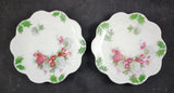 Set of 2 German Porcelain Tidbit Plates Hydrangea and Roses - 6" Hydrangea