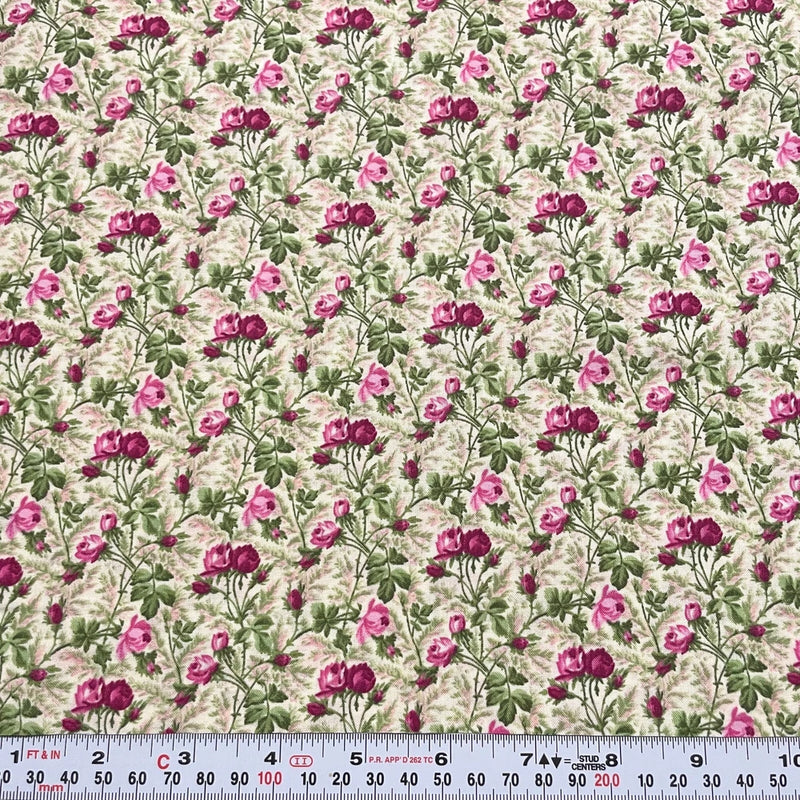 Rhapsody by Cheri Strole for SSI Floral Cotton Fabric by the HALF YARD Flowering Plants