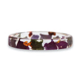 Hydrangea Resin Ring, Thin Band with Real Pink Green Hydrangea Petals Inside Hydrangea