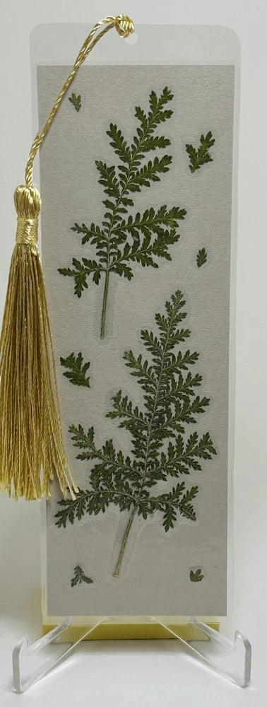 Handmade Dried Pressed Leaves Bookmark W/ Tassel By REN Dried Flower