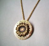 FASHION NECKLACE, NEW TWO-TONED SUNFLOWER DESIGN- 18" CHAIN Sunflower