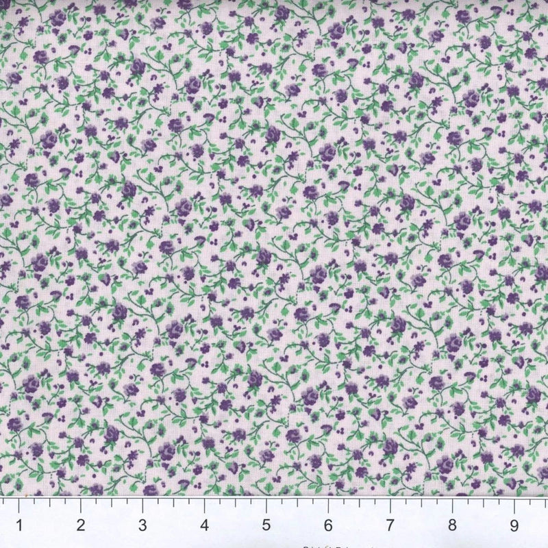 45" Wide Floral Calico (189) Quilting Fabric 100% Cotton By The Yards Flowering Plants