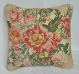 NEW Corded Ralph Lauren Hydrangea Floral Cotton Fabric Custom Accent Pillow 12" Hydrangea