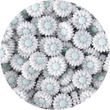 2x DAISY silicone beads SEABRZ SPECKLED flower floral 22mm sunflower bead green Sunflower