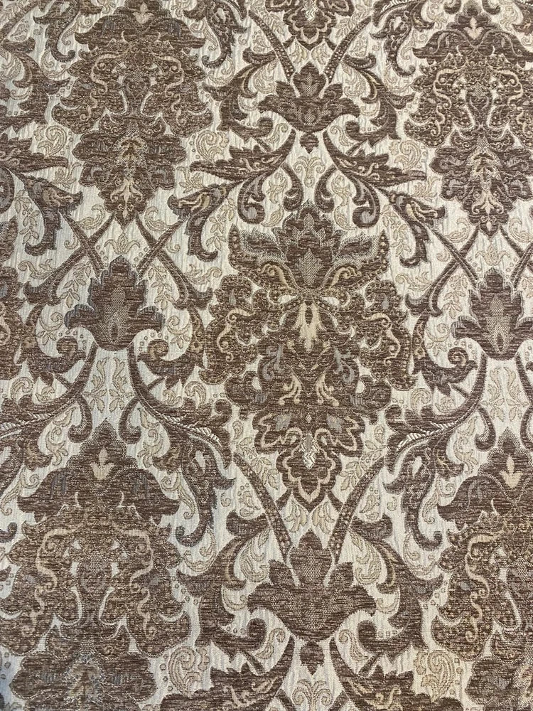 Desert Saxxon Damask Chenille Damask 54" Wide upholstery furniture Fabric Flowering Plants