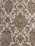 Desert Saxxon Damask Chenille Damask 54" Wide upholstery furniture Fabric Flowering Plants