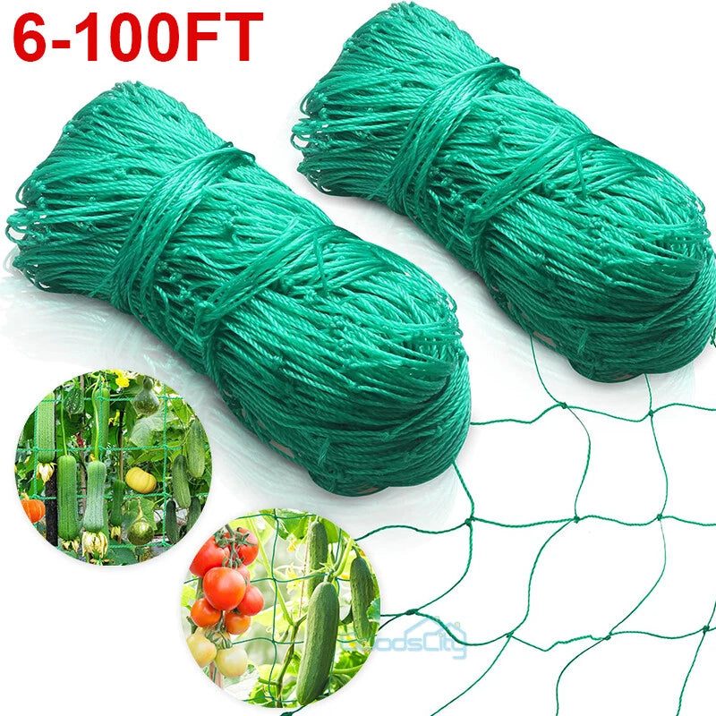 6-100FT Plant Trellis Netting Garden Heavy Duty Polyester Climbing Grow Net Mesh Garden Plants