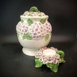 Hydrangea Cookie Jar With Free Candle Holder, OBO Hydrangea