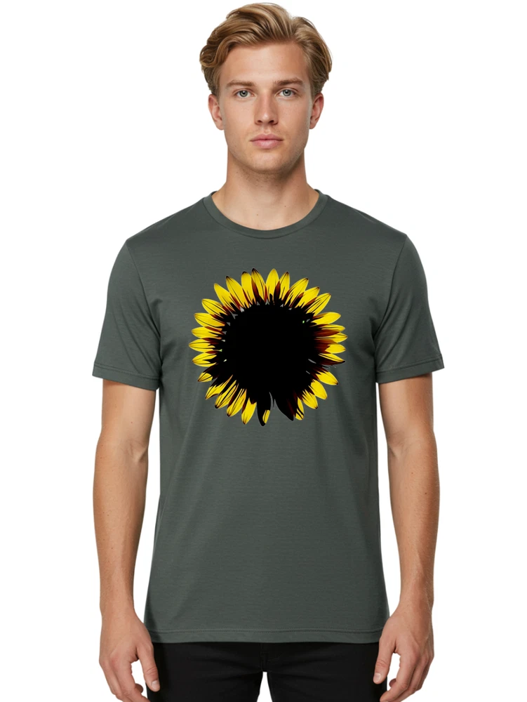 Sunflower-2 Mens Graphic Tee, 100% Cotton, Casual Summer Wear Sunflower
