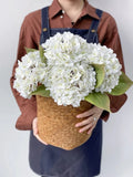 4PCS White Faux Hydrangea Flowers, 21" Vintage Real Touch Latex Silk Hydrange... Hydrangea