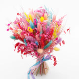 119PCS Pink Pampas Grass, Dried Flowers Bouquet - Preserved Pink Flowers, Col... Dried Flower