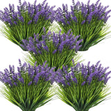 Artificial Plants 36 Bundles UV Resistant Fake Monkey Grass with Flowers Green Plant