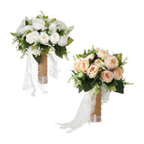 Artificial Rose Flowers Party Holiday Dining Table Wedding Bouquet for Bride Bouquet