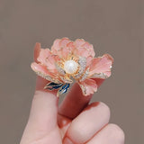 Vintage peony flower brooch for women luxurious and elegant coat suit pin Peony