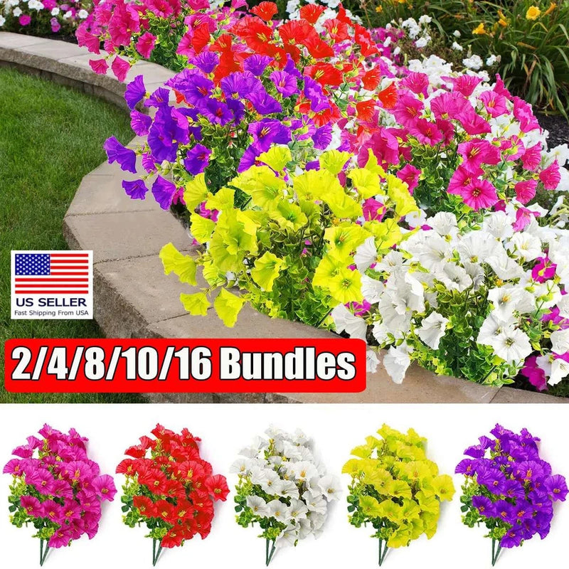 Artificial flower bundle set with mixed-color faux roses in pink, red, white, yellow, purple
