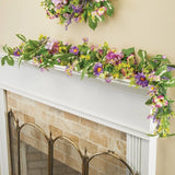 5ft Purple Hydrangeas & Berries Floral Garden Garland Hydrangea