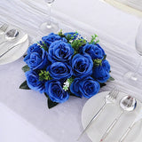 ROYAL BLUE 2 Bouquets 10" Silk Roses Artificial FLOWER BALLS Party Events Bouquet