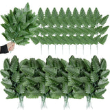 Artificial Silk Leaf Fern - Artificial Fern Leaves Stem Faux Greenery Plant f... Green Plant