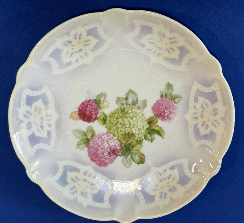 Antique German Hand Painted Hydrangeas Plate Dish Marked Germany 83 Hydrangea