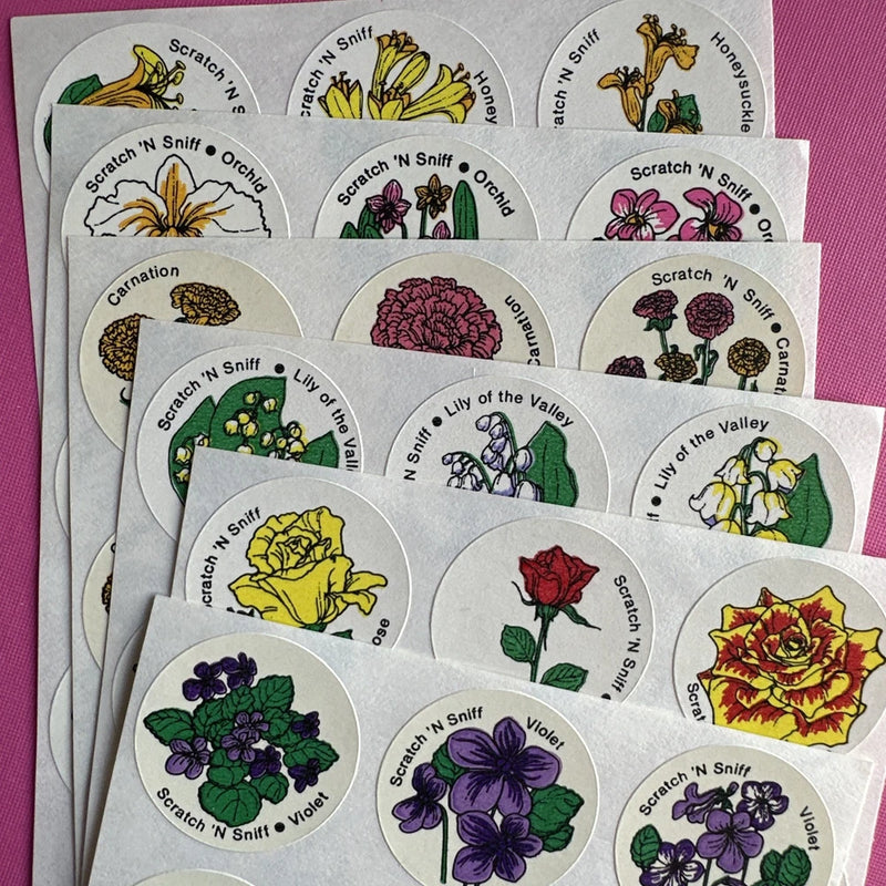 CTP Flower Scratch & Sniff Floral Full Sheet Sniffy Set Rose Lilac Carnation Lot Carnation Defaul...