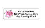 30 PEONY PEONIES FLOWERS PERSONALIZED RETURN ADDRESS LABELS 1 in X 2.625 in Peony