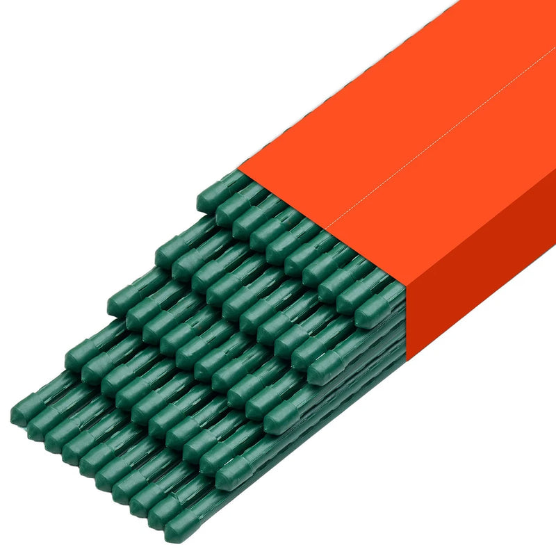 Uimoso Garden Stakes 50 Pack 70.87 inch Plastic Coated Metal Plant Supports Garden Plants