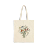 Wildflower Bouquet Tote Bag | Floral Illustration, Natural Canvas Bouquet