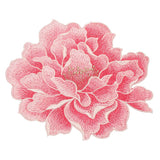 5.7" Peony Flower Embroidered Patch Appliques for Clothes, Orange Pink Peony