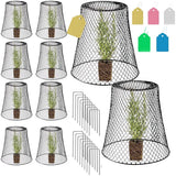 10Pack Chicken Wire Cloches Plant Cover Garden Plant Protector Cover with Labell Flowering Plants