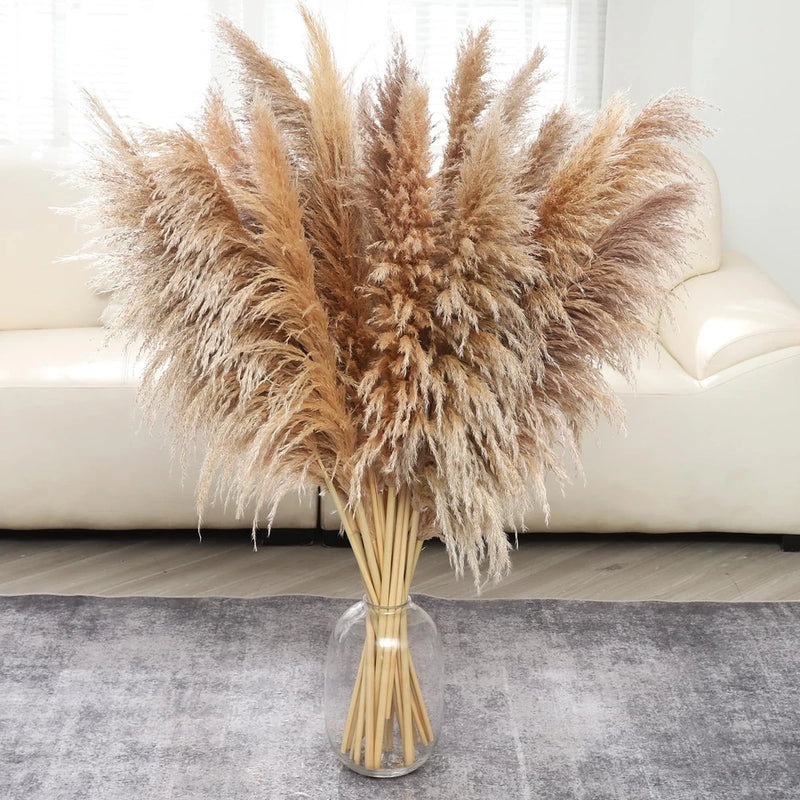 40 inch 12 pcs Natural Pampas Grass Decor Tall Boho Home Decor Pompas Grass Drie Pampas Grass