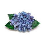 Blue Hydrangea Flower Brooch, Cute Spring Floral Bloom Pin, Plant Garden Jewelry Hydrangea