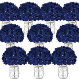 Mason Jars with Hydrangea, 10 Set Artificial Flower Vase Table Centerpieces D... Hydrangea