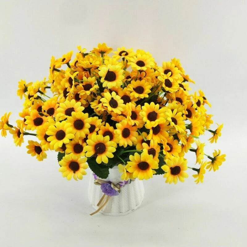 22 Head Sunflower Bouquet Artificial Silk Fake Flowers Wedding Home Party Decor Sunflower