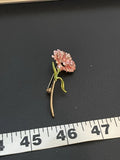Pink Carnation Enamel Pin Brooch Pink Gold Tone Fashion Pin New Carnation