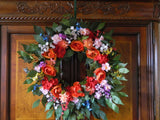 Festive Floral Wreath Ranunculus
