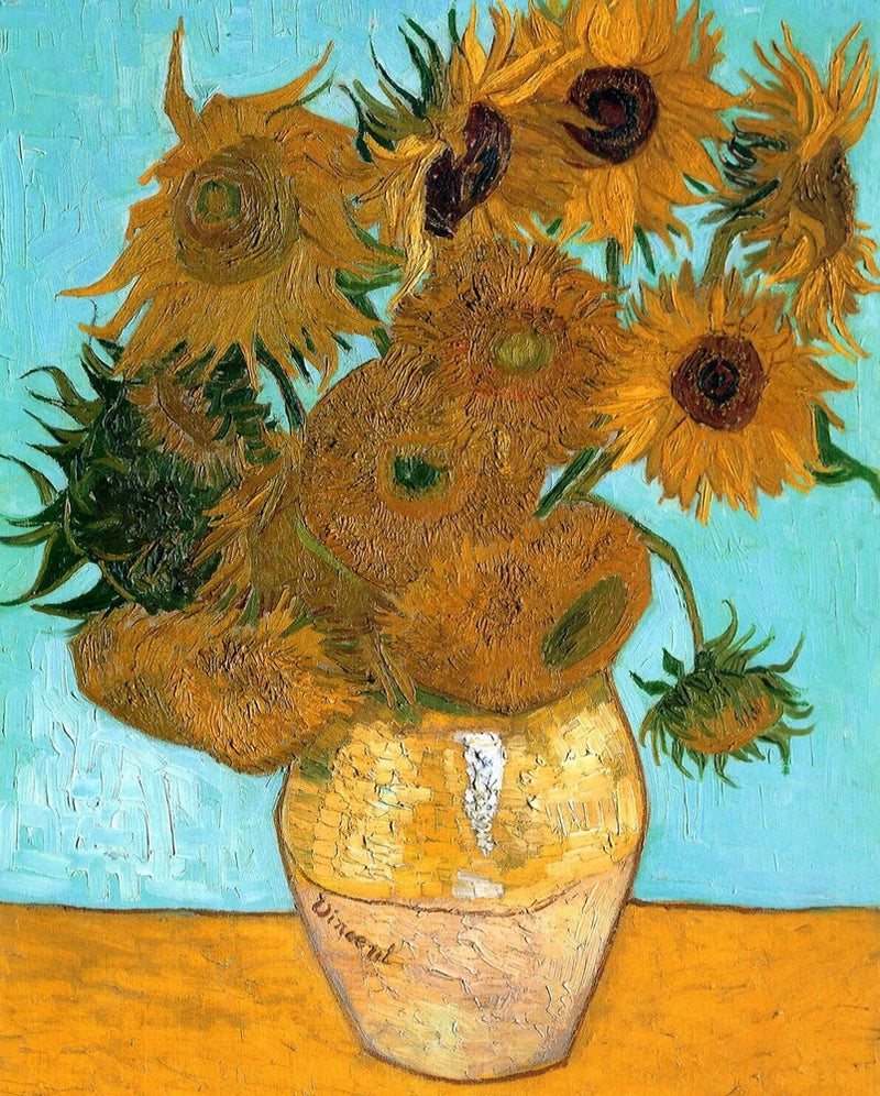 Vincent van Gogh Vase with Twelve Sunflowers Giclee Print on Canvas 8x10 Decor Sunflower