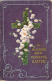 Blessed and Peaceful Easter Lily of the Valley Vine Purple Background  Postcard Lily