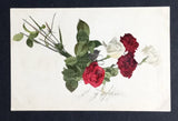 Roses & Carnations Flowers Postcard c1910s Germany UNP Carnation