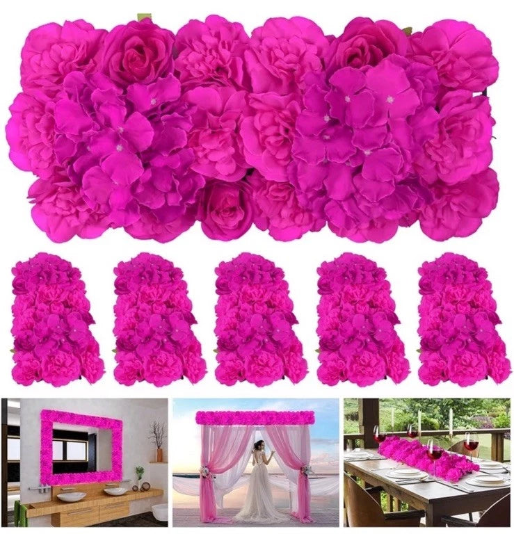 Artificial Flower - 6 Pack Bright Pink Floral Swags for DŽcor, Elegant #49 Hydrangea