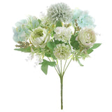 Silk Peony Artificial Fake Flowers Bunch 7Heads Bouquet Floral for Wedding Party Green Plant