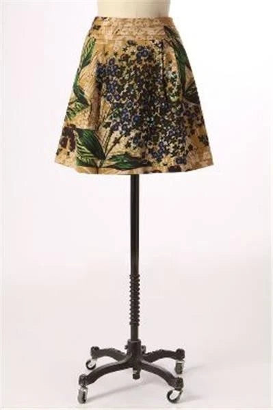 Anthropologie Tiered Blueberry Skirt 8 Edme & Esyllte  NEW hydrangea flower Hydrangea