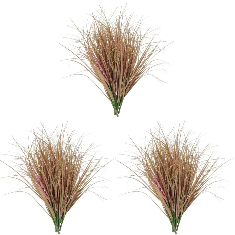 3 Pack Fake Plants for outside Large Grass Green Artificial Outdoor Green Plant
