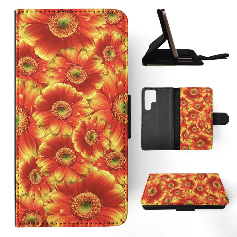 FLIP CASE FOR SAMSUNG GALAXY|RED AND YELLOW SUNFLOWER FLOWER Sunflower